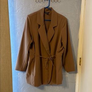 Athleta Brown Women's Blazer with Tie Waist